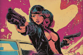 draw illustration retro comic art style