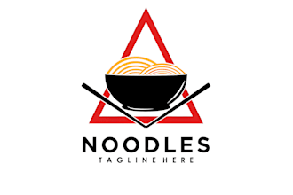 design creative restaurant, food, noodles, minimalist logo