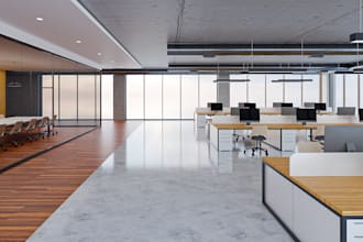 do 3d photorealistic office remodeling, lobby renovation with rendering