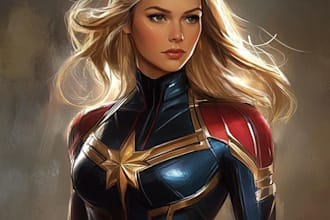 draw you a dc or marvel style comic book superhero character