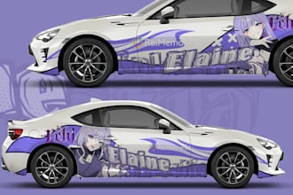 create a cute car wrap and cute itasha for your car