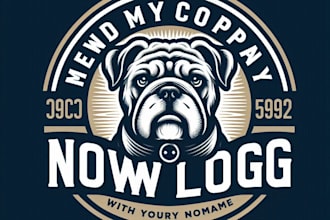 do make wonderful bulldog vintage logo design with unlimited review