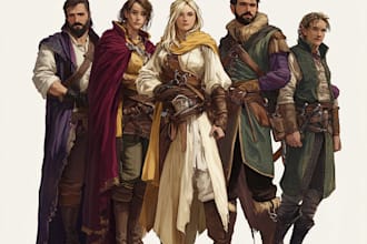 create dnd party art illustration