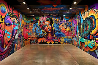 create graffiti pop art canvas designs and murals