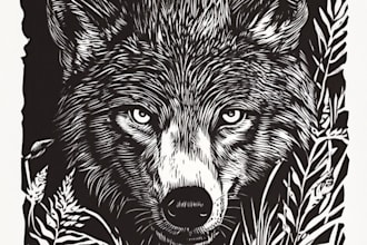 do artistic linocut illustration in my style