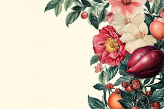 draw botanical illustration by watercolor