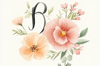 do watercolor boho botanical signature feminine