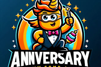do make anniversary mascot logo design with unlimited review