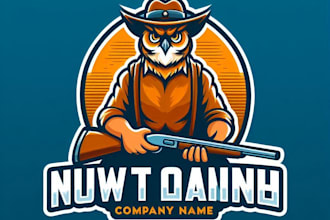 do awesome hunting, shutter, mascot logo design with unlimited review