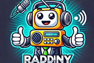 do awesome radio stations mascot logo design with express delivery