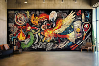 create graffiti pop art canvas designs and murals