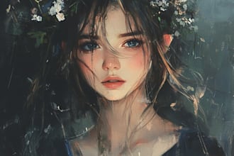 draw digital oil painting portrait