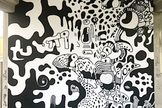 draw any graffiti mural wall art or banner