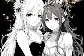 draw your couple character with anime style
