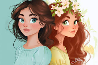 draw your portrait in disney style
