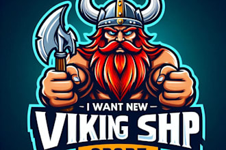 do awesome viking ship sport mascot logo design with unlimited review