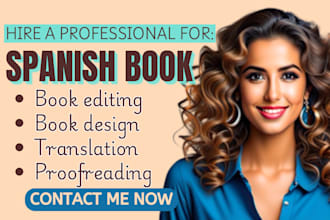 proofread and edit your spanish, italian ebook, book translation, book design