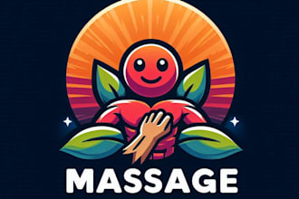 do crate massage therapy mascot logo design with unlimited review
