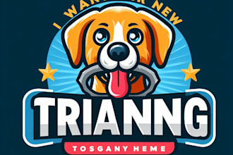 do awesome dog training mascot logo design with unlimited review