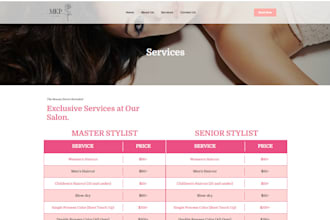 build a salon website and add a sales portal
