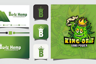 design cannabis weed marijuana cartoon mascot logo in 24hrs