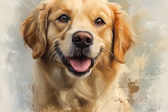 draw custom digital oil painting, watercolor style