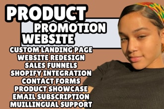 product promotion website  ecommerce website  product showcase website