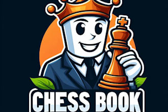 do awesome chess book mascot logo design with express delivery