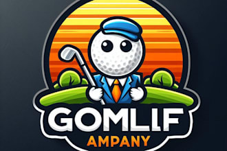 do crate golf mascot logo design with unlimited review
