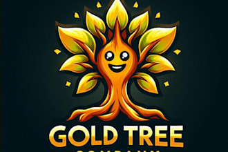 do wonderful gold tree mascot logo design with express delivery
