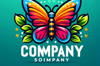 do make butterfly mascot logo design with express delivery