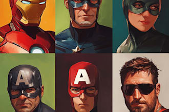 do comic book marvel or dc comic character illustration