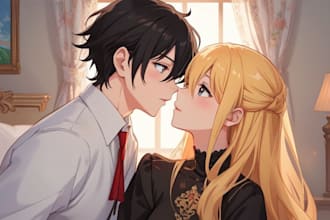 draw your couple character with anime style