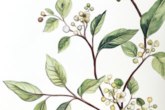 draw botanical illustrations in watercolor