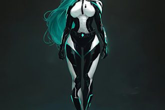 do concept art superhero character for anime style comic