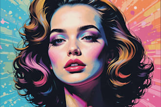 draw comic pop art style illustration