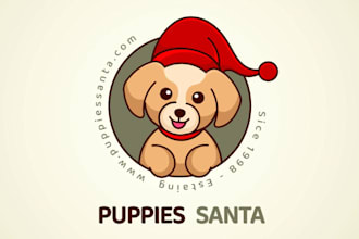 design cute animal, pet, dog cartoon mascot logo