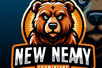 do crate bear head logo mascot emblem design with express delivery