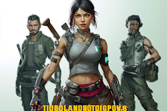 make fantasy sci fi character design or sci fi illustrations