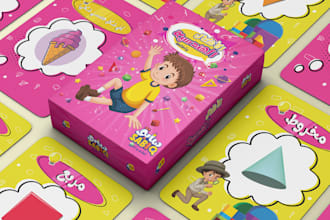design educational cards flash cards kid playing card game design illustration