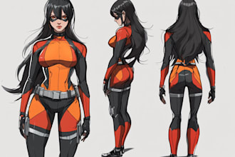 do desing a concept art superhero character for comic style