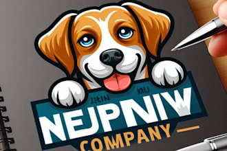 do wonderful dog mascot logo design with unlimited review
