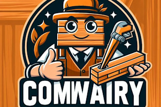 do make wood work mascot logo design with unlimited review