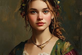 do renaissance art oil painting digital portrait