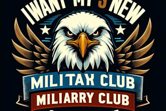 do make t shirt prints with eagle mascot for military club design with company