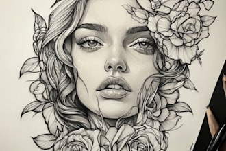 draw amazing tattoo design, traditional tattoo,