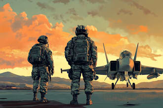 draw military themed illustrations