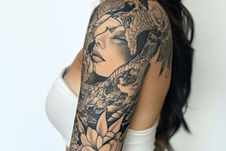 create custom tattoo design, tattoo sleeve