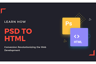 convert PSD to HTML, xd to html, figma to html, sketch to HTML using css
