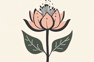 make a hand drawn botanical boho logo